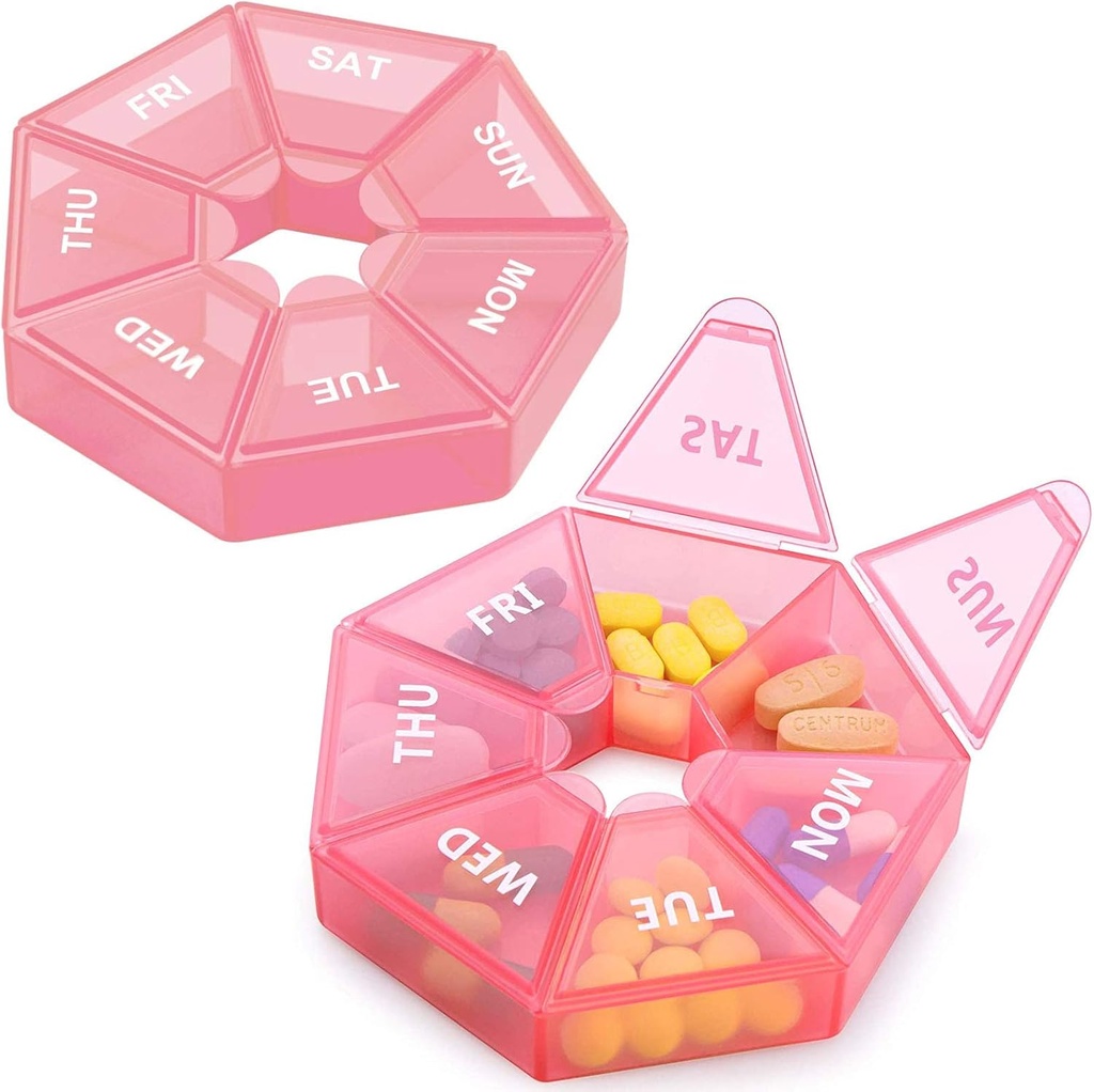 2PCS tedenske tablete Organizator velike 7 dan tablete Box Organizator dnevno Medicina Primer za vitamin ribje olje tablete Dodatki Artritis Prijazno