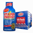 Vitamin Energija B12 11.000% Dodatna moč Energija Shot Açaí Pomegranate 48 Pack, 260mg Naravni kofein, B12 & B6, Nootropni fokus, Vitalnost, Nič sladkorja, Gluten-free, Vegan, Košir, 1,93 fl oz