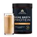 Ancient Nutrition Grass Fed, Cage Free, Cone Broth Protein Powder, 20g beljakovine, hidrolizirani kolagen peptidi, Keto & Paleo prijazno, podpira skupno in črevesno zdravje, kurkuma, 20 Servinga