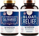 WINDSOR BOTANIKALNA BLOAT Relief in Lactobacillus Salivarius Probiotične kapsule - peroralna in IBS podpora paket