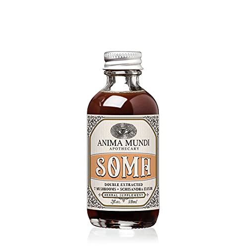 Anima Mundi Apothecary Soma 7 Mushroom Adaptogenic Elixir - Mushroom Liquid Extract Tincture with Reishi, Chaga, Lions Mane & Cordyceps - Vegan Immune Support Tincture (2oz)