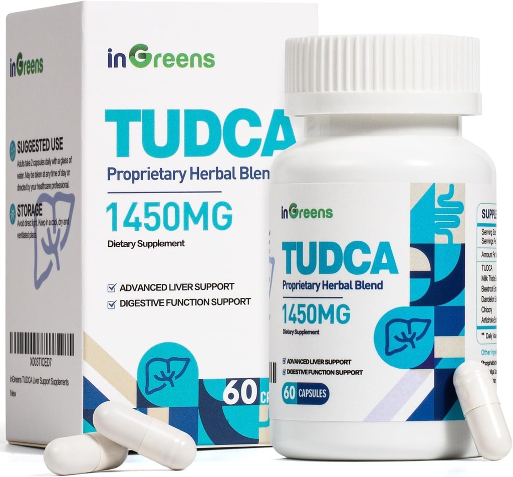 1450MG TUDCA Jetrna dopolnila, Bile soli Jetrna podpora Dopolnilo kompleks, Zdravje jeter za jetra Ledvična čistila in popravila, 60 kapsul