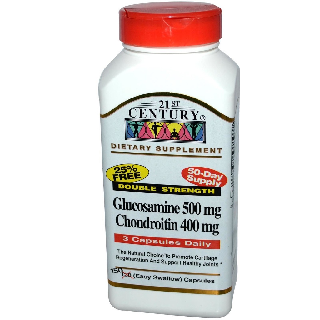 21. stoletje glukozamin hondroitin 500/400mg - dvojna moč, cp 150 število
