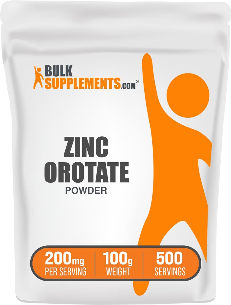 BulkSupplements.com cinkov orotat v prahu - cinkovi minerali dodatek, za imuno podporo - Gluten Free, 200mg na serviranje, 100g (3.5 oz) (Pack of 1)