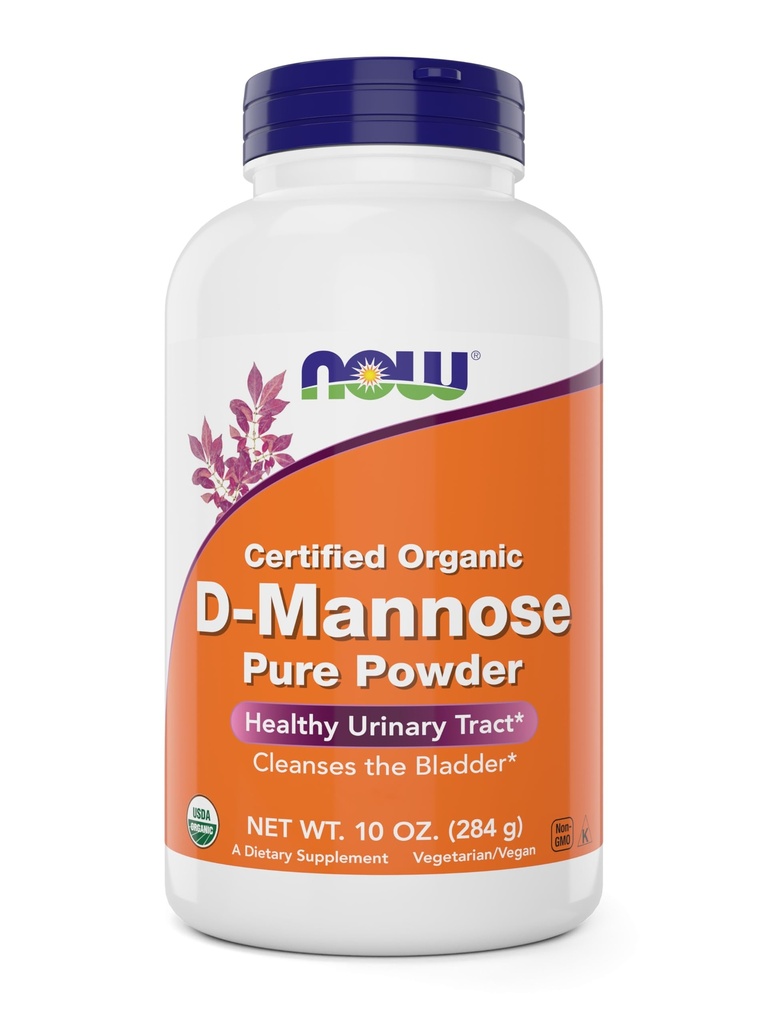 NOW Foods Pure, Organic D-Mannose 10 oz Powder - Bladder čiščenje in urinarnega trakta zdravstvenega dopolnila - Non-GMO - Vegan prijazno - 2000mg / 2 Grams na služijo
