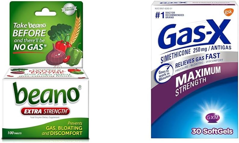 Beano Ultra 800 Število in plin-X Največja moč 250mg Simeticone 30 Število Plin Relief