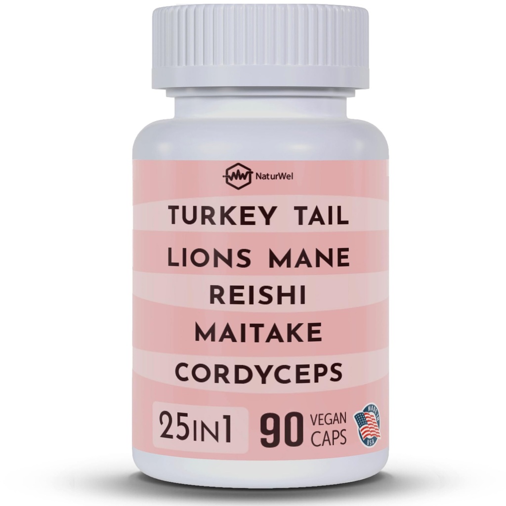 Turčija rep 3000mg levi Mane 3000mg Reishi 1500mg gobe mešanica s Chaga Maitake Cordyceps Shiitake polje 