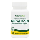 NaturesPlus Mega B-100 Complex - 60 tablete s trajnim sproščanjem - uravnotežen B kompleks - energijska podpora - Vegetarian, Gluten brezplačno - 60 sluge