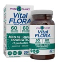 Vital Planet - Vital Flora Men 55+ Dnevni probiotik, 60 milijard CFU, 60 Diverse sevi, 7 Organic Prebiotics, Imunska podpora, Gas Relief, Colon and Digestive Health Probiotics za moške 30 Kapsule