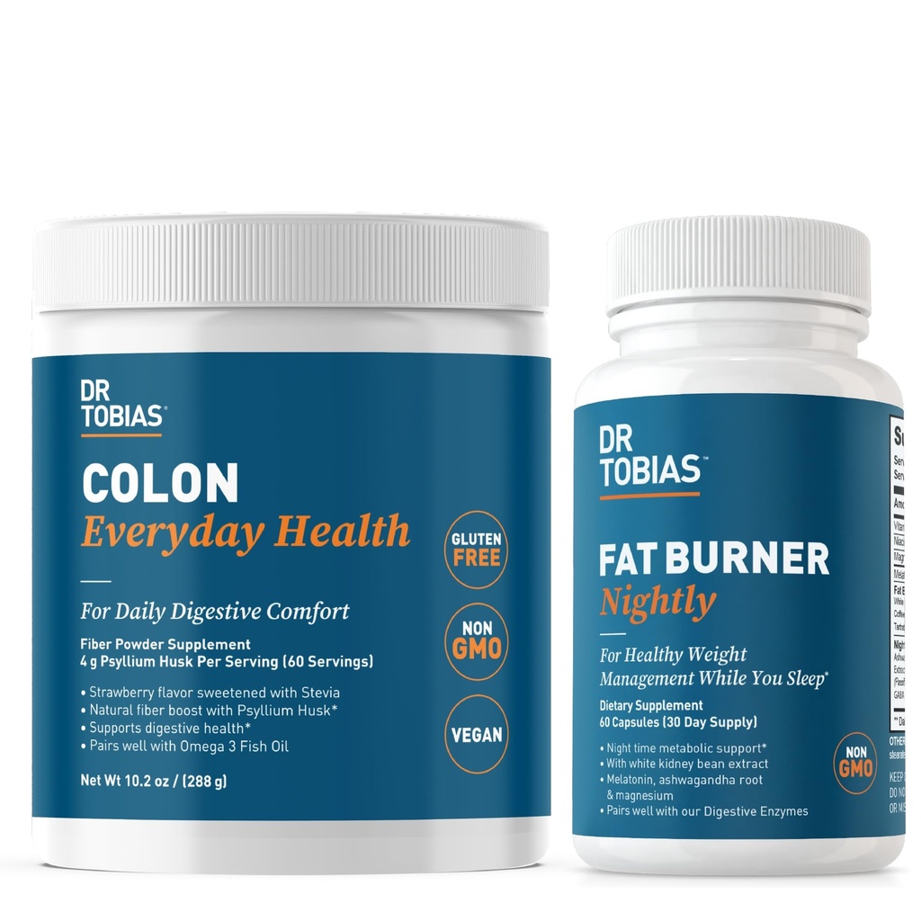 Dr. Tobias Colon vsak dan Zdravje in Fat Burner noč, Daily Digestive & Night Time Metabolic Support, Curb Cravings, Boost Energy & Gut Health, Non-GMO