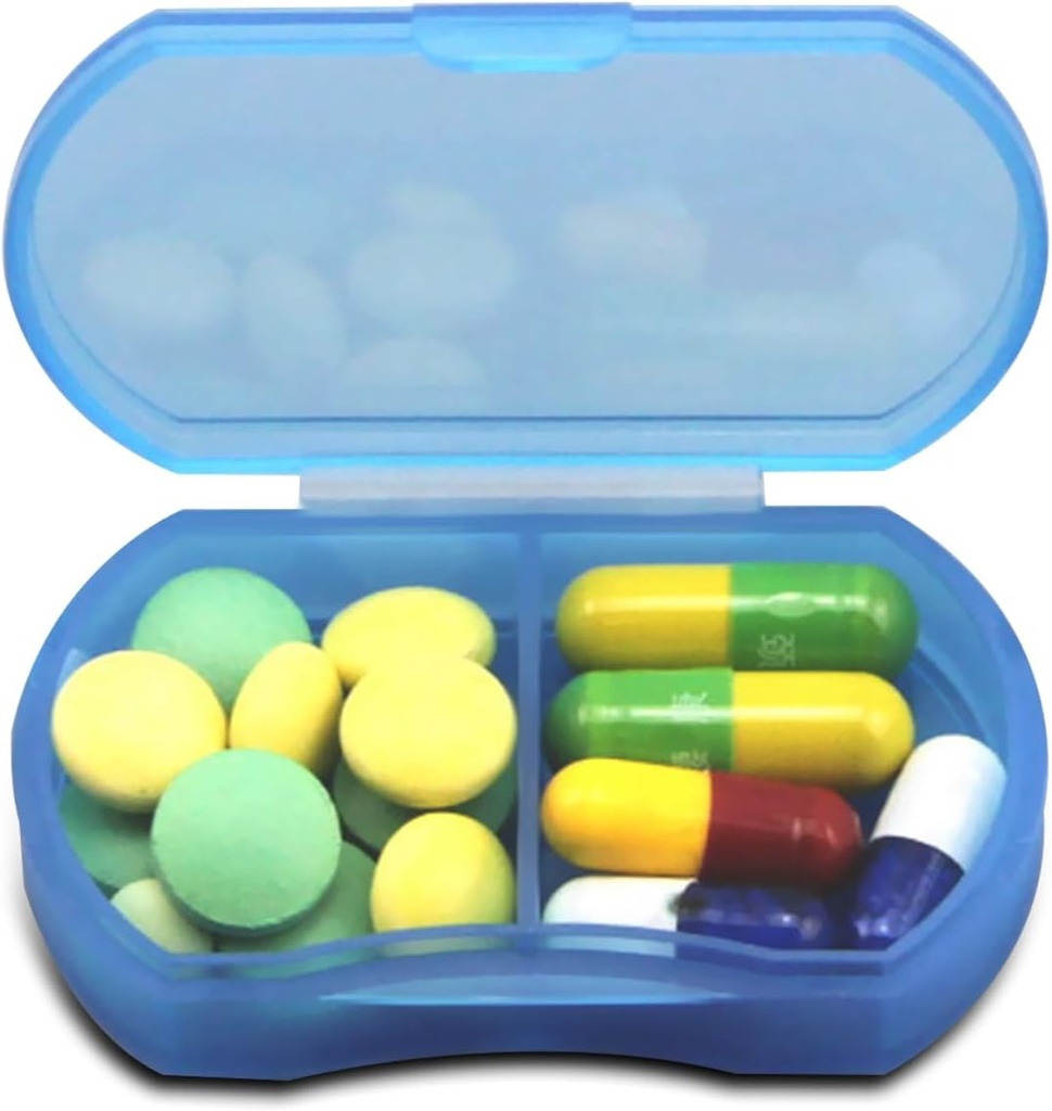 Zabojnik za tablete za majhne tablete v vrečkah Organizator prenosnih dnevnih tablet Zabojniki AM & PM Mini tablet Box Vitamin, ribje olje, Dopolnilo imetnik (modra)
