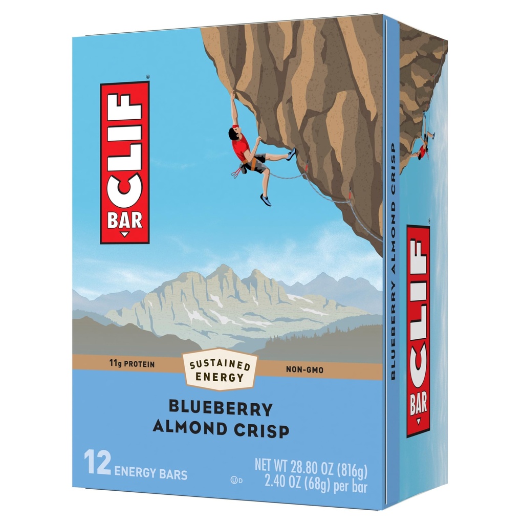 CLIF BAR - Blueberry Almond Crisp - izdelan z organskimi ovesi - Non-GMO - Na osnovi rastlin - Energy Bars - 2,4 oz. (12 Pack)