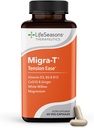 LifeSeasons Migra-T z Relieve-R PM - Migraine Prevention & Relief dodatek - Podpira hude glavobole - zmanjša zvok svetlobe & Odor občutljivost - Feverfew, White Willow, Magnezij Ginger & CoQ10