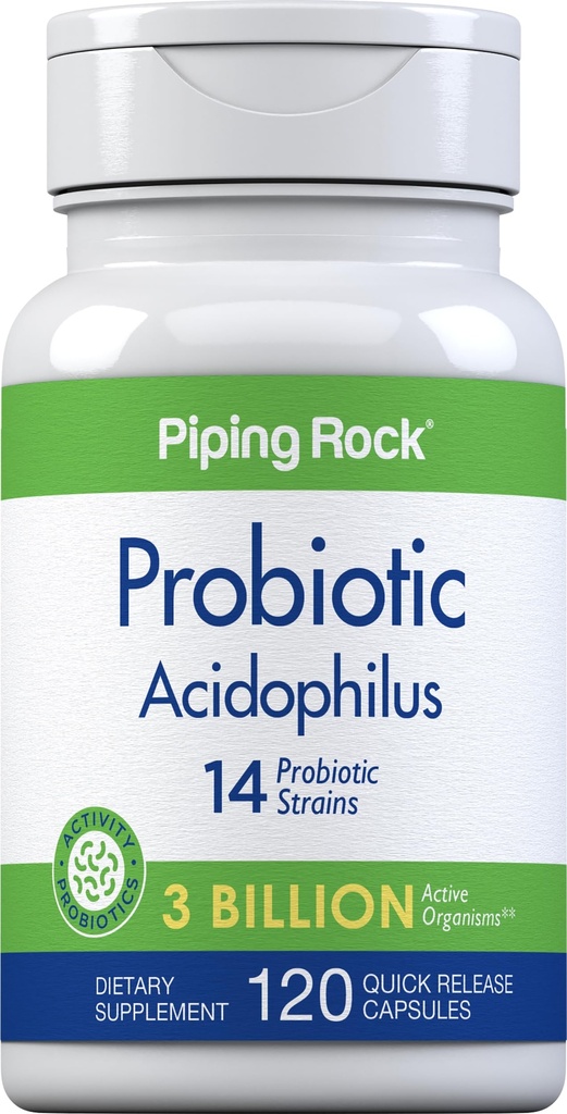 Piping Rock Probiotic Acidophilus Kapsule za ženske in moške 
