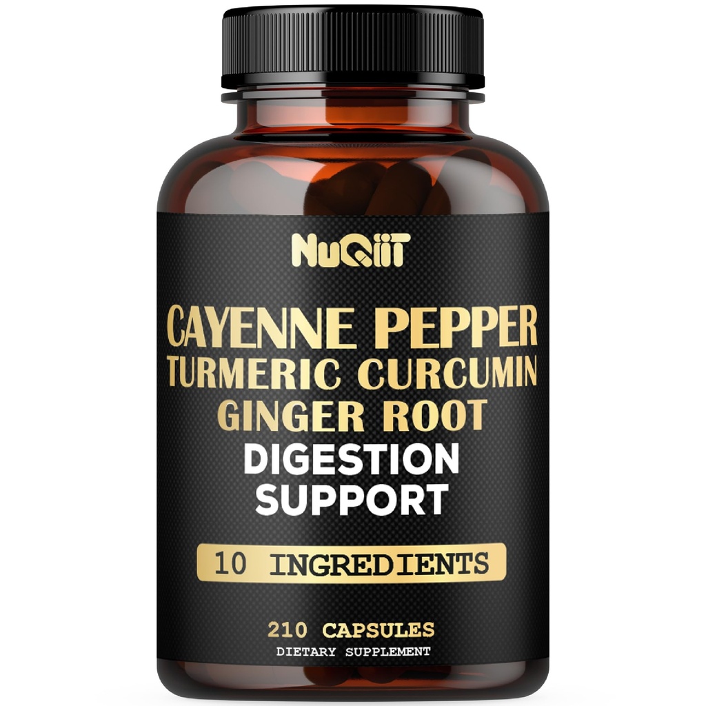 Cayenne Pepper Supplement z kurkumin koren, ingver koren, Cinnamon Bark & Več - Imunski sistem, Skupno zdravje & Prebavne zdravstvene podpore - 210 Kapsule