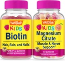 WellYeah Biotin Kids + Magnezijev Citrat Otroci, Gummies Bundle - odlično degustacijo, Vitamin dopolnilo, Gluten brezplačno, GSO brezplačno, Žvečilni gumi
