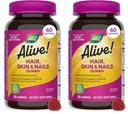 Naravna pot živa! Lasje, kože in nohti Gummies, Napredna Beauty Formula*, z Biotin in Collagen, Jagodna aroma, 60 Gummies (Packaging May Vary) (Pack z 2)