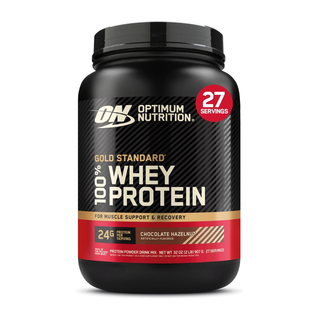 Optimum Nutrition Gold Standard 100% Whey Protein v prahu, čokoladni lešnik, 2 funta (Packaging May Vary)