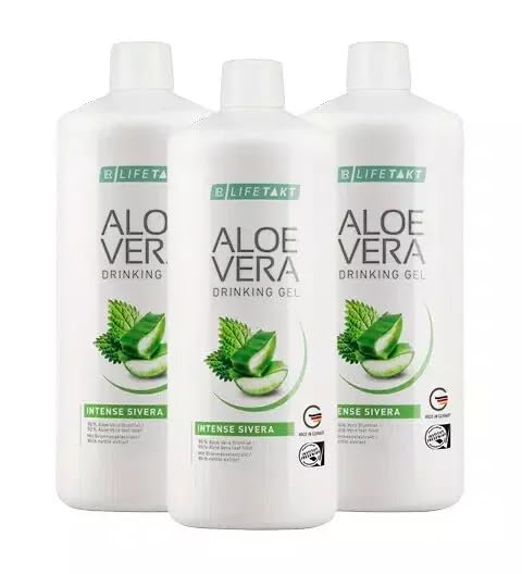 LR Lifetakt Aloe Vera Pitje Gel Intense Sivera Zdravje Ženske Moški pijejo vsak dan Naravno zdravljenje Komplet 3-1000 ml./33.3 fl.oz