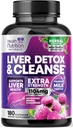 Nežna jetrna čistila Detox & Popravila Formula - Napredno Jetrna podpora dodatek s Silymarin Mlečni Thistle, Dandelion Root, Artichoke ekstrakt, kurkuma, Choline, & Pese - 180 Veggie kapsule