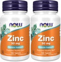 NOW Foods Supplements, cink (Zinc Gluconate) 50 mg, Podpira encimske funkcije*, Imunska podpora*, 100 tablet (Pack po 2)