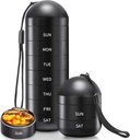 Zannaki XL Metal Travel Organizer, ekstra velike vodoodporne tedenske tablete škatle, Aluminum Alloy Pill Case Container, BPA brezplačno 7 dan dnevno Medicine Organizator imetnik za vitamine, ribje olje, dodatek