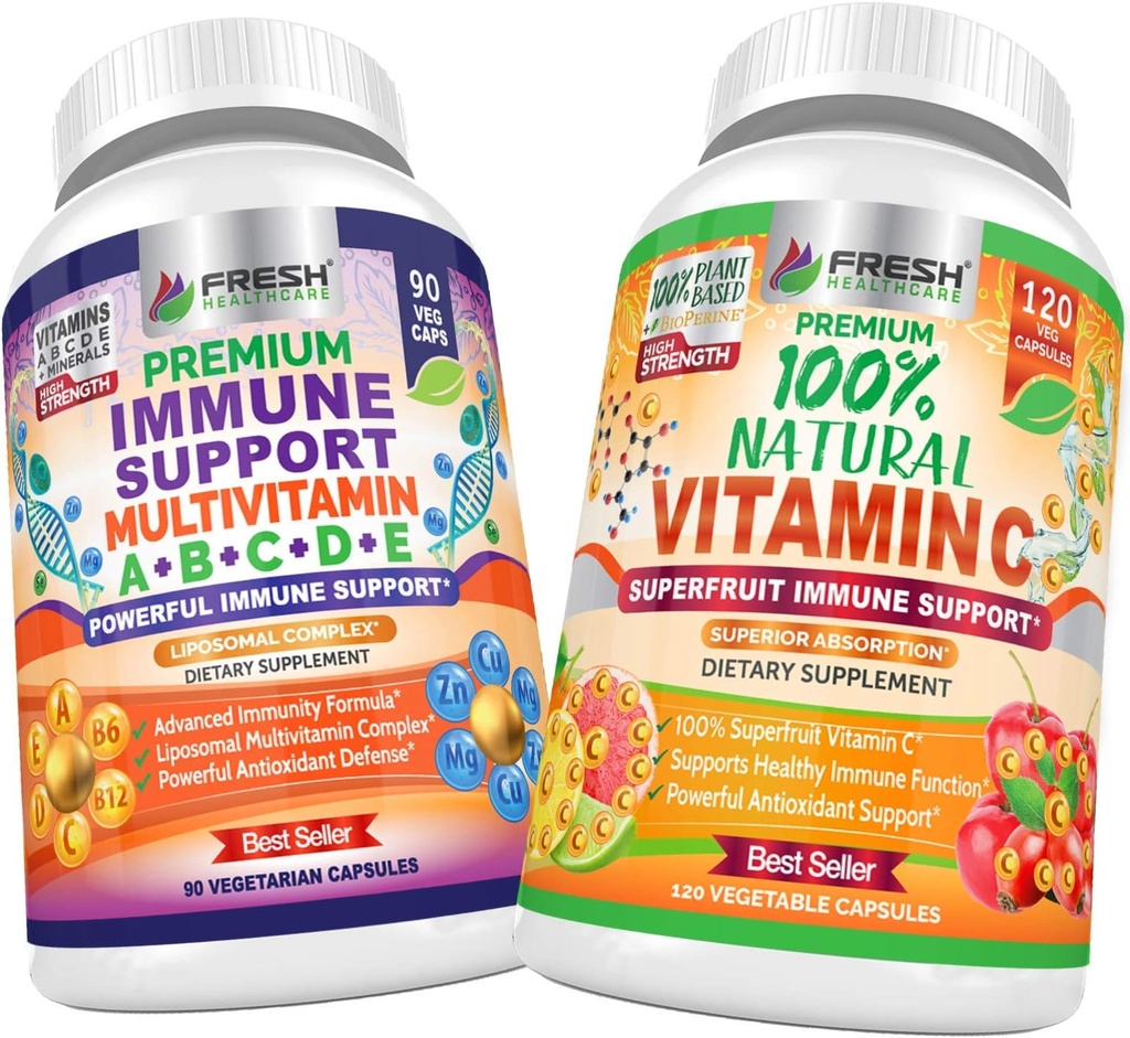 SVEŽA ZDRAVSTVENA KARE Imunski multivitamin in naravni vitamin C - paket