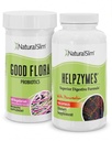 NaturalSlim Digestive Health Bundle – Dobra Flora & Helpzymes - Močni probiotiki & Močni prebavni encimi za boljše prebavljanje in Absorpcija hrane Hranilniki 