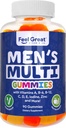Feel Great Vitamin Co. Moški multivitaminski gumi, pakiran z vitaminom A, B-6, B-12, Biotin, C, D3, E, Jod, Folna kislina, cink. Narejeno v ZDA. 45-dnevna dobava