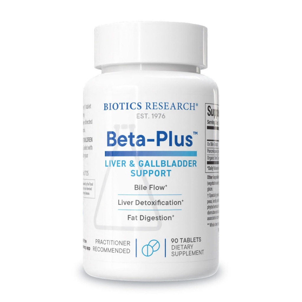 Biotics Research Beta-PlusTM Nutritional Ox Bile Soli Prebavne encime Dopolnilo za proizvodnjo Bile za No Gallbladder-suports Skupna funkcija jeter, Aids Fat Prebava, PriloÅ3⁄4be Betaine 90 Tabs