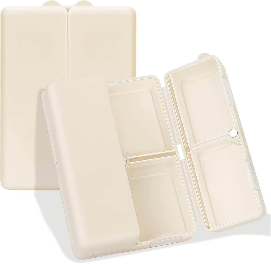 FY Daily Pill Organizer,7 Kompartments Prenosni primer [Folding Design] Potovalne tablete Škatla za Purse Pocket obdržati vitamine,Cod Jetrno olje,Dodatki in zdravila-bela