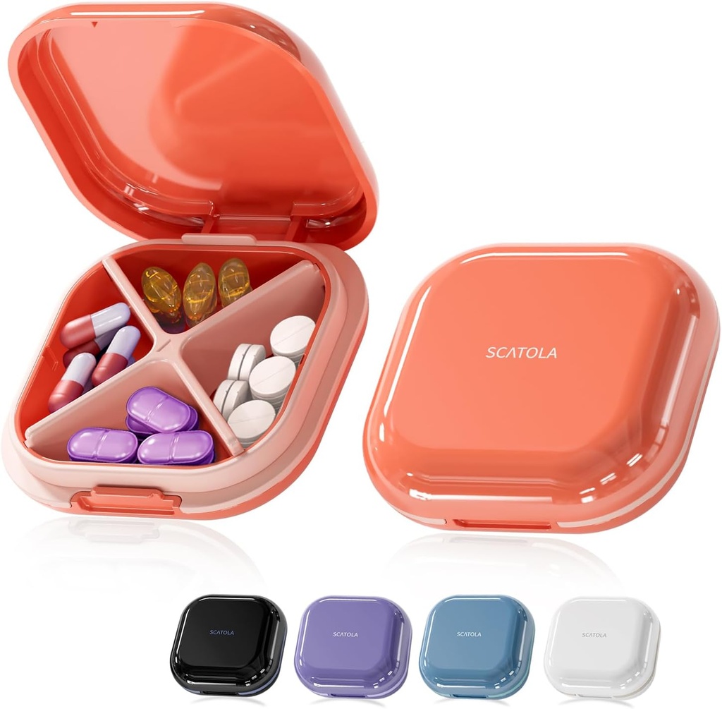 Majhne tablete, tablete Box, potovalne tablete Kontejner, Prenosna, Žepne tablete Primer za torbico, Mini tablete Organizator za medicino, srčkan 5 Barve (rdeče)