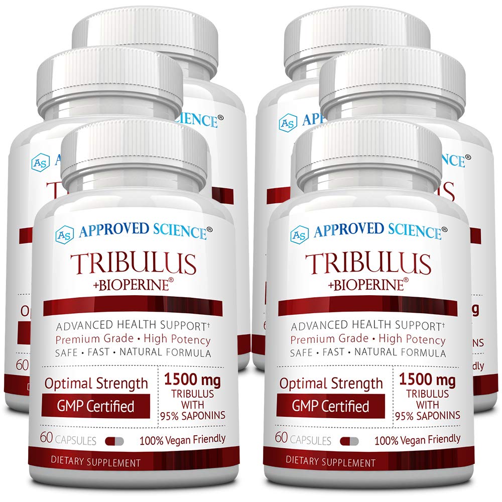 Odobreni Science Tribulus Terrestris - 360 kapsul - okrepi testosteron, izboljša atletsko zmogljivost, podpira rast in popravila mišic - 95% Furostanol Saponins - Bioperine - Vegan - 6 steklenic