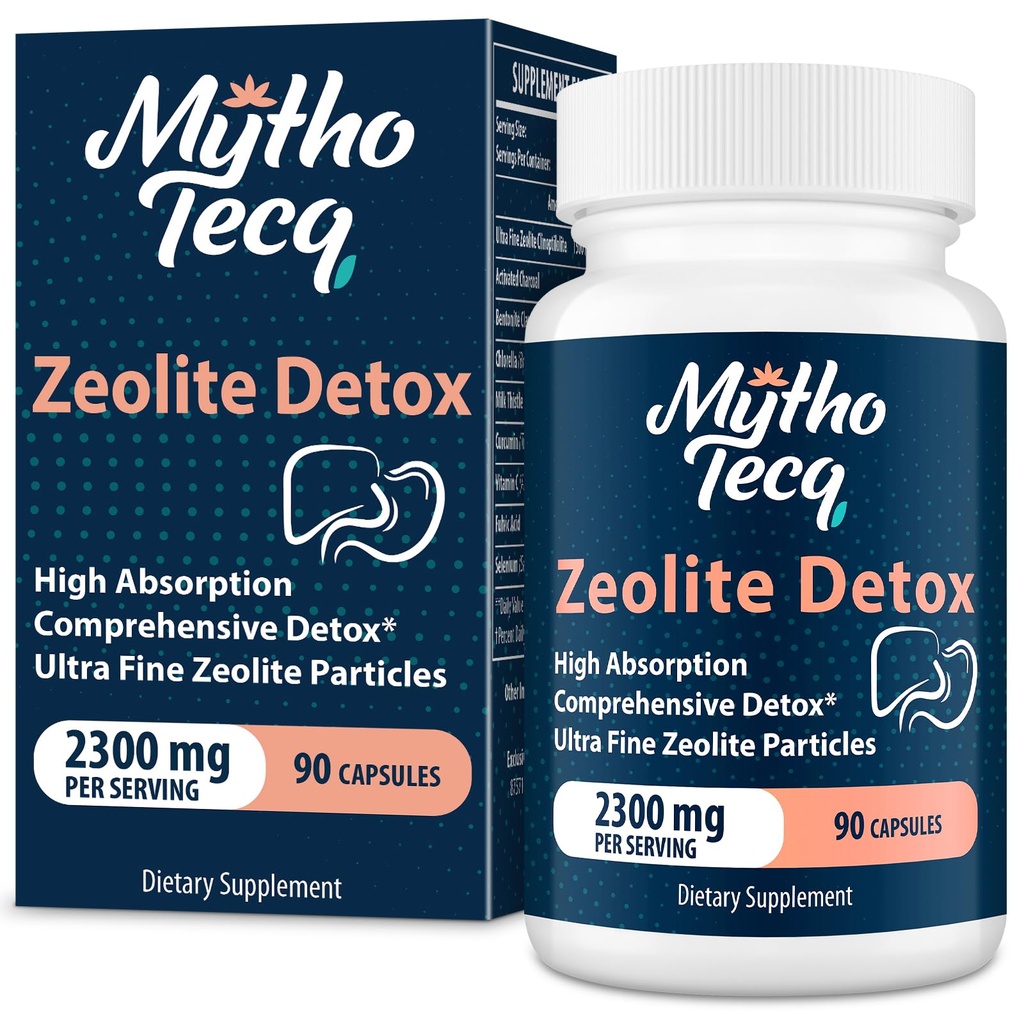 2300 MG kapsule Zeolit Detox - aktivirana charcoal in bentonit Clay, zelo absorbtivno celo telo, čiščenje jeter in črevesja, zeolitni klinoptilolit (90 kapsul)