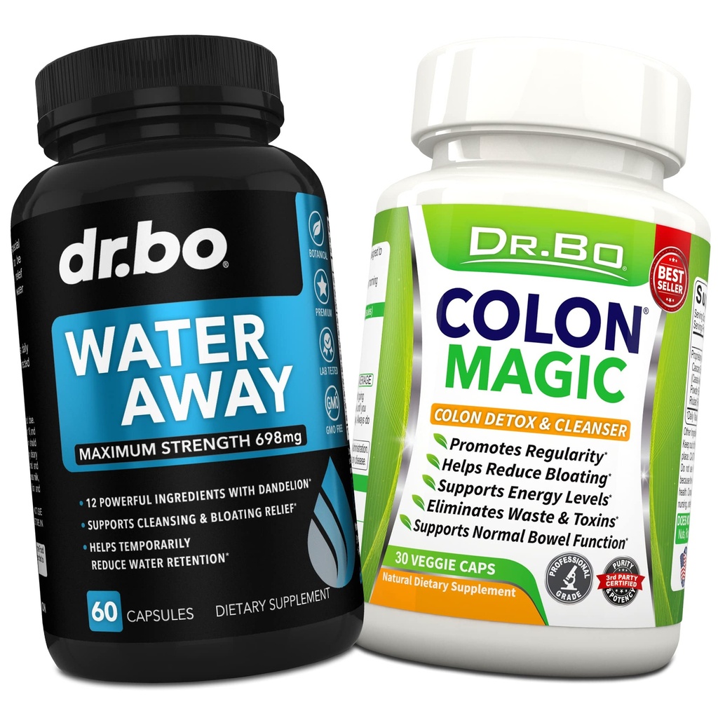 Vodne tablete Diuretika za zadrževanje vode - Colon Cleanse Detox za črevesno čiščenje - Away Pills Zeliščne diuretične dopolnila - Dnevna zapora Relief Gut, Trebuh, Trebuh Flush