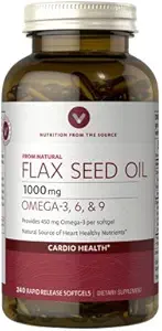 Vitamin World Laneno olje 1000mg zagotavlja 450 mg Omega 3 na softgel 240 kapsul za hitro sproščanje