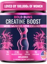 Bold buns Kreatin za ženske – Booty Builder dodatek z Collagen & BCAA – Podpira razvoj mišic, okrevanje po delu, elastičnost kože, zdravo las & noht 