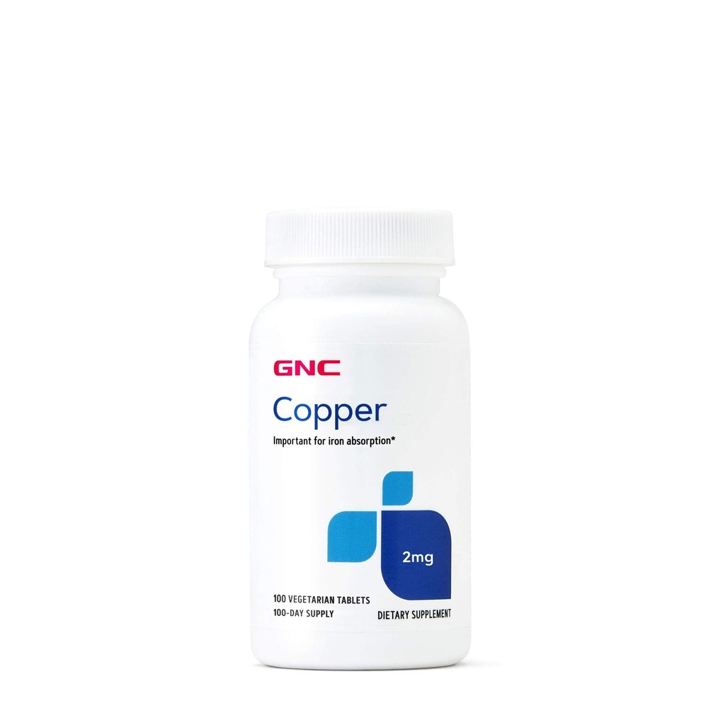 GNC baker 2 mg, pomembno za absorpcijo železa, 100 število