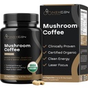 100% Eko goba kava Kapsule - Naravni energijski dodatek s 130mg kofeina iz klinično dokazano Zelena kava Fižol & Guayusa Izvlečki za Jitter-free energije & Focus (30 strežnice)