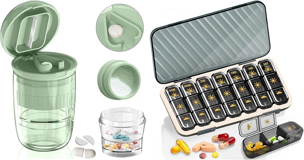 Organizator tablete 3 krat na dan - GloDeals Tedenske tablete Organizator 3 krat na dan, velike tablete Box 7 dan Medicine Organizator tablete, Tablete Vsebnik, Dnevne tablete Box 3 krat na dan, za vitamine, bela