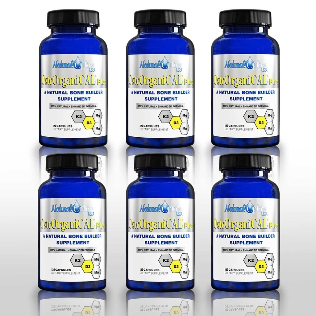 Plus - Organski rastlinski osnovni vir kalcijevega dodatka z vitaminom D3, k2, magnezijev glicinat in manganov (720 Count) paket 6
