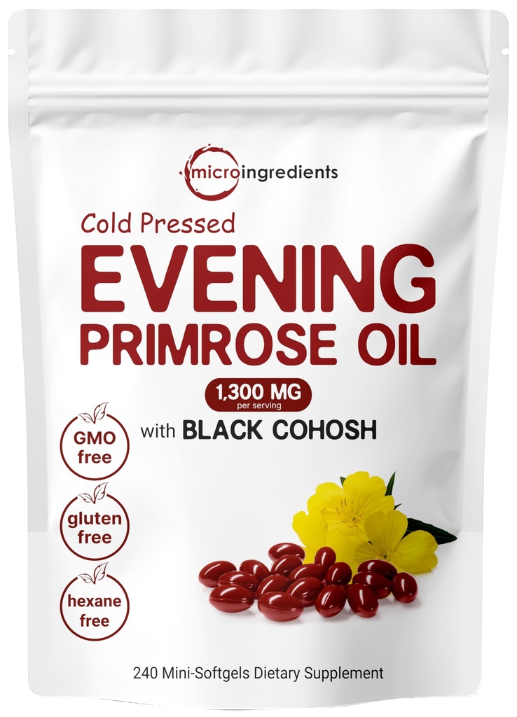 Micro Sestavine Evening Primrose Oil 1300mg na strežbo, 240 Mehkužci 