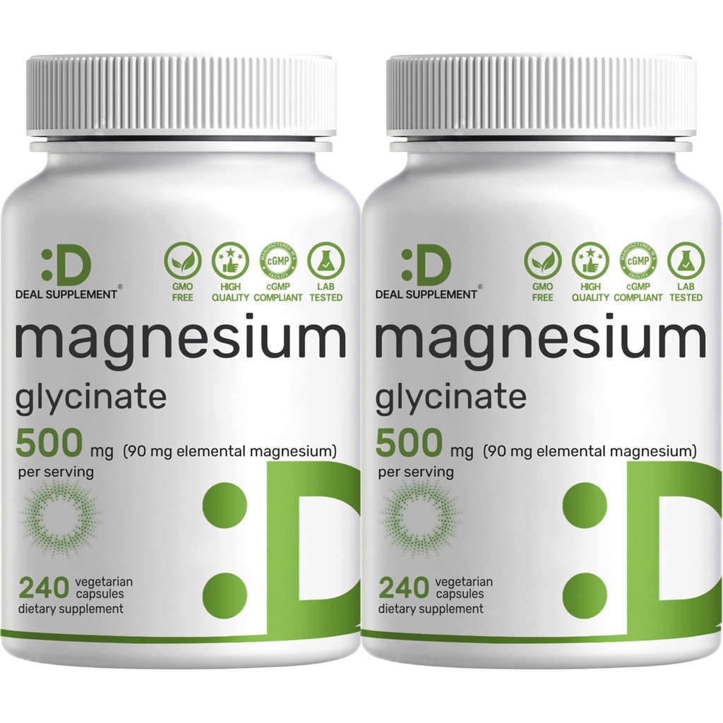 2 Pakiranje Magnezij Glycinate 500mg, 480 Veggie kapsule 
