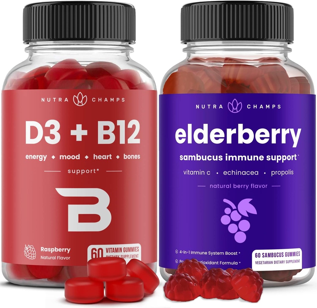 NutraChamps Vitamin B12 Gumiji in Bezgove jagode