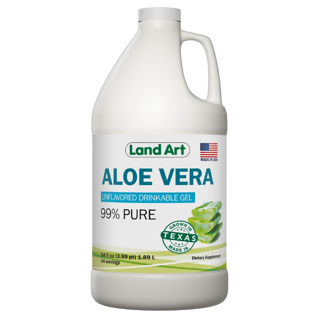 Kopenska umetnost - Organic Aloe Vera Napitek Gel za zgago in kislino Reflux Relief - 99,7% Pure - Cold-Processed - Izboljša prebavno zdravje - Pomirjujoče in naravno - Vegan & Gluten-free - 64 fl oz