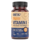 DeVA Vegan Vitamini Naravni Vitamin E 400IU z mešanimi tokoferoli, Podpira Imunski sistem & Kožna prehrana, Naravni antioksidant & Gluten Brez mleka, Ne-GMO, 90 kapsul