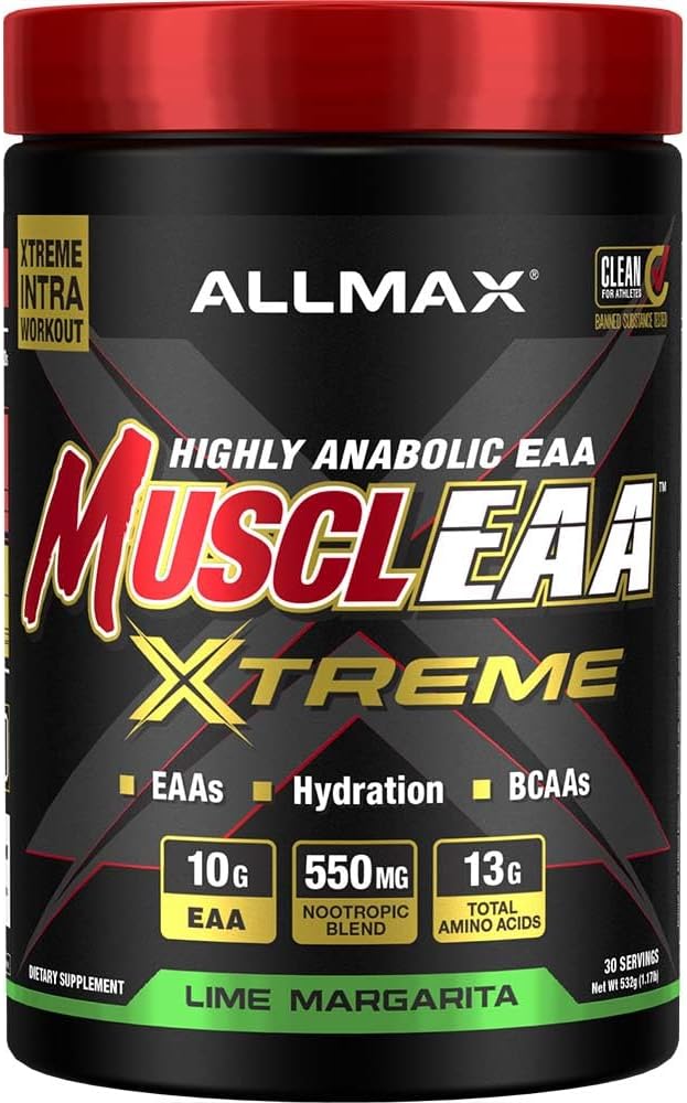 ALLMAX MUSCLEAA Xtreme, limete Margarita - 532 g Prašek - zagotavlja EAA, BCAA in hidracijo - do 30...