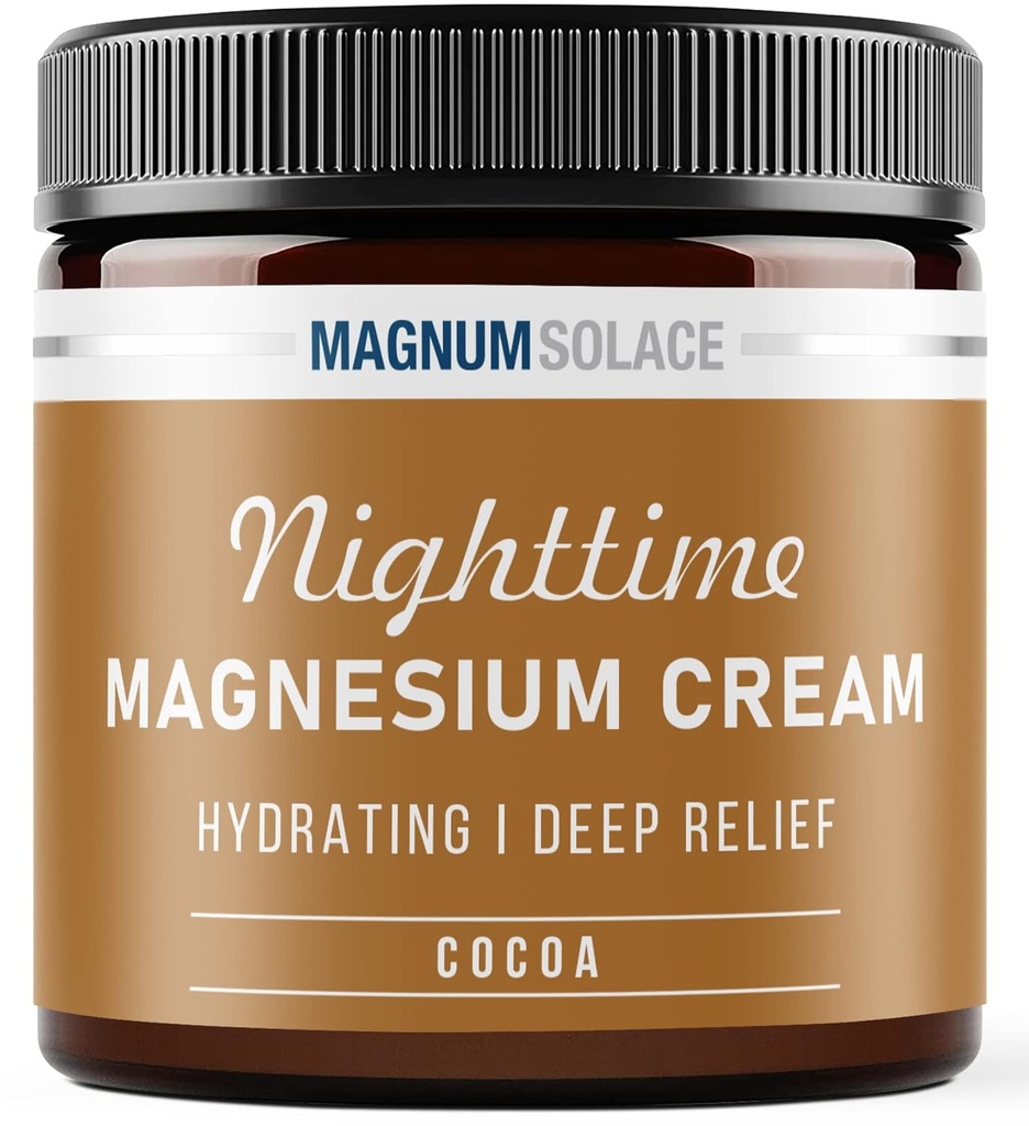 Magnezijeva krema – nočna magnezijeva losjon – Nanesite na noge, zadnjice, roke ali prsi – Topični magnezijev klorid – ZDA Made and Safe za otroke (Cocoa)