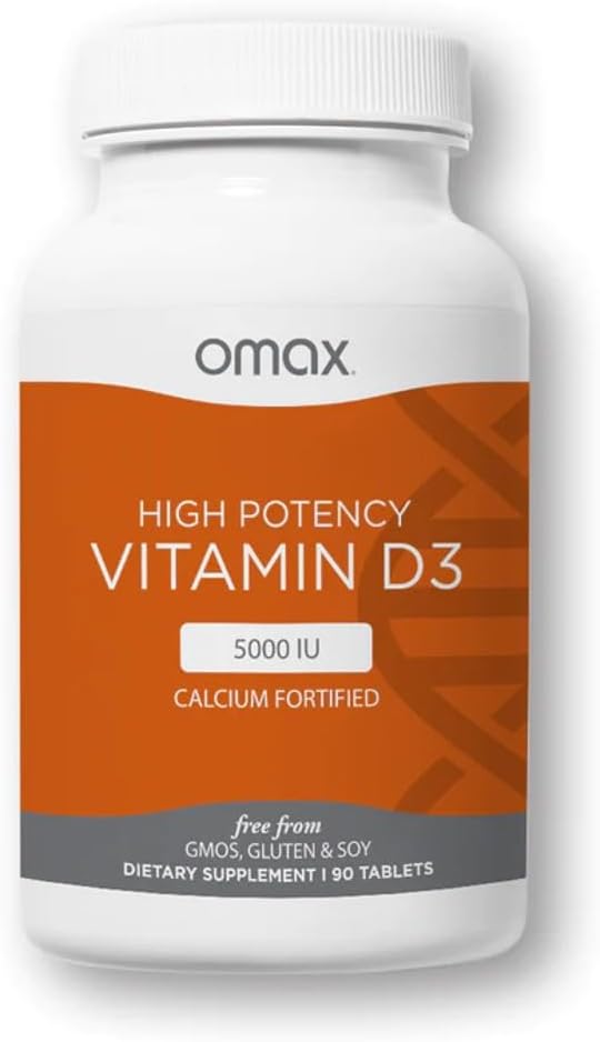 Omax3 Vitamin D3 5000 i.e. + Kalcij, 90-dnevna zaloga, močne kosti, mišice in sklepi, zdravje srca, imuniteta, ne- gensko spremenjeni organizmi, brez glutena, brez soje (nova embalaža) - 90 tablet (90)