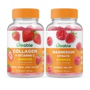 Življenjski kolagen & vitamin C + magnezij, Gummies Bundle - odličen okus, Vitamin dodatek, Gluten brezplačno, GSO brezplačno, Žvečljivi gumi